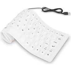 USB silikoninė sulankstoma klaviatūra, 5,1 x 13,5 colių 85 klavišų USB laidinė nešiojamoji neperšlampama tyli minkšta susukama klaviatūra, ergonomiška laidinė verslo klaviatūra 