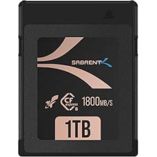 SABRENT PRO CFexpress B tipo 1TB atminties kortelė - 1800MB/s skaitymo, 1700MB/s įrašymo - aukštos klasės CF Express atminties kortelė, skirta 8K RAW, DSLR ir kino kameroms (CF-XXIT-1TB)