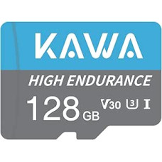 KAWA 128GB Micro SD kortelė, didelio atsparumo vaizdo stebėjimo kortelė, MicroSDXC Flash atminties kortelė, A1, U3, Class10, V30, didelės spartos TF kortelė, skirta DashCam, apsaugos kamerai, kūdikių monitoriui