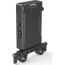 SMALLRIG V-Mount beveidrodžio/DSLR fotoaparato baterijos plokštės adapteris su dvigubu 15 mm strypo spaustuku, skirtas 