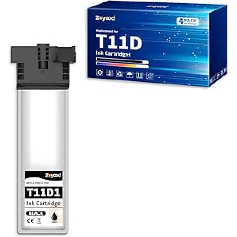 T11D kasetės suderinamos su Epson T11D1 juodos spalvos rašalo kasetėmis, skirtomis Workforce Pro WF-C5390DW BAM WF-C5890DWF BAM WF-C5390DN spausdintuvui, 1 juodos spalvos