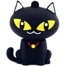 Ulticool - Cat Puss 32GB USB Stick - Cat Black - Memory Stick Data Storage - Pen Drive - Memory Stick - Black Yellow
