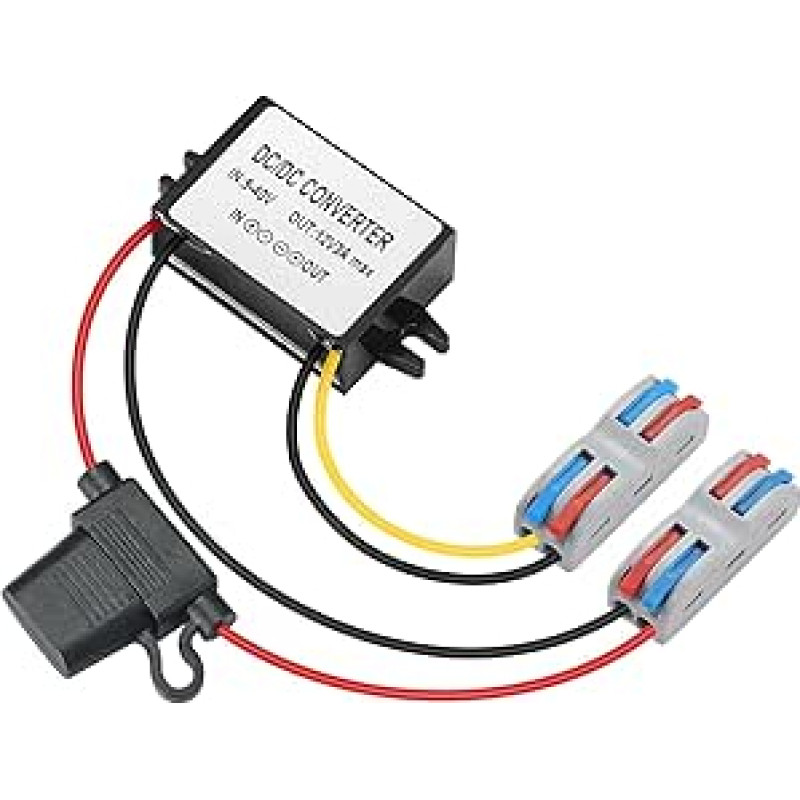 DC-DC keitiklis iš 9-40V į 12V Buck, įtampos keitiklis iš 12V/24V į 12V 3A 36W MAX, įtampos keitiklis iš 12/24V į 12V 3A, maitinimo transformatorius automobiliams, prietaisams ir kt.