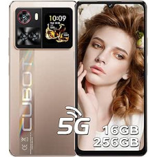 CUBOT X100 5G Smartphone 6.88 Inch HD+ 120Hz, 16GB RAM (8GB + 8GB Adults), 256GB ROM, 64MP Camera, Android 15, Dimensity 7025, Gold
