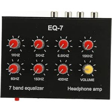 7 Band Sound Equalizer with 3.5mm Interface Digital Dual Channel Equalizer Aluminum Alloy Material for Car Stereo System