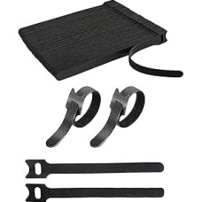 Wiederverwendbare Klett-Kabelbinder, verstellbar, selbstgreifend, für Zuhause und Büro, Schwarz, 100 Stück