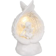 Iš mėlynos spalvos LED dekoratyvinė figūrėlė Sėdintis angelas Atsitiktinis pasirinkimas iš 4 panašių motyvų Angelo figūrėlė Putte Dekoratyvinis angelas Šviesos dekoracija Matmenys (V x Š x G): 12 x 7 x 5,5 cm, baltos spalvos