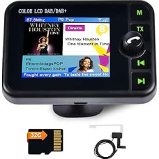 Skaitmeninio radijo DAB DAB+ adapteris automobiliniam radijui, 2,4 colio LCD ekranas su 
