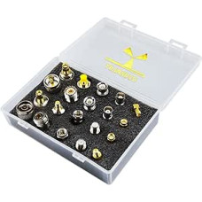 20 tipų rinkinys RF koaksialinio adapterio rinkinys Universalus SMA į SMA / BNC / N tipo / F tipo / UHF Srecker lizdo adapteris, skirtas belaidžio LAN įrenginių koaksialiniam kabeliui 