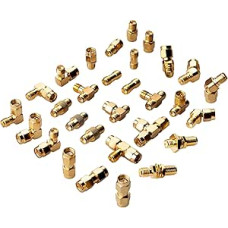 30 tipų rinkinys SMA adapterių rinkinys SMA/RPSMA vyriškosios ir moteriškosios lyties RF koaksialinių adapterių rinkinys, skirtas 