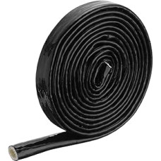 QUARKZMAN 0.4 Inch ID 10 ft Heat Protected Fire Protection Silicone Coated Fibreglass Tape for Automotive Hose Lines Wires Electrical Wiring Black