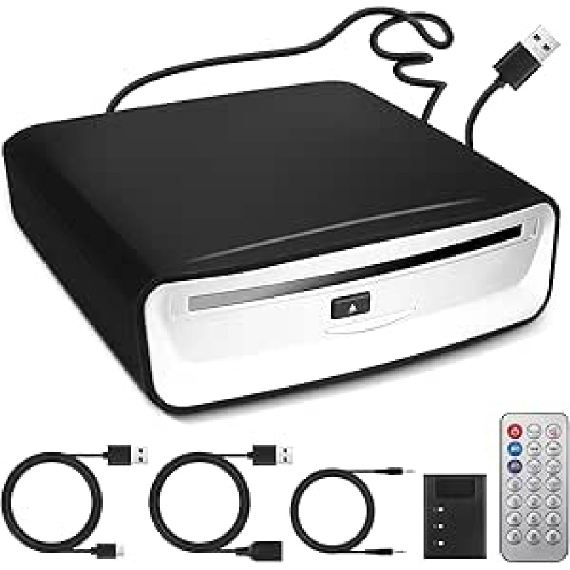 CD / DVD grotuvas Automobilinis išorinis nešiojamasis CD grotuvas Automobilinis ir automobilinis radijo CD/DVD grotuvas su USB jungtimi 