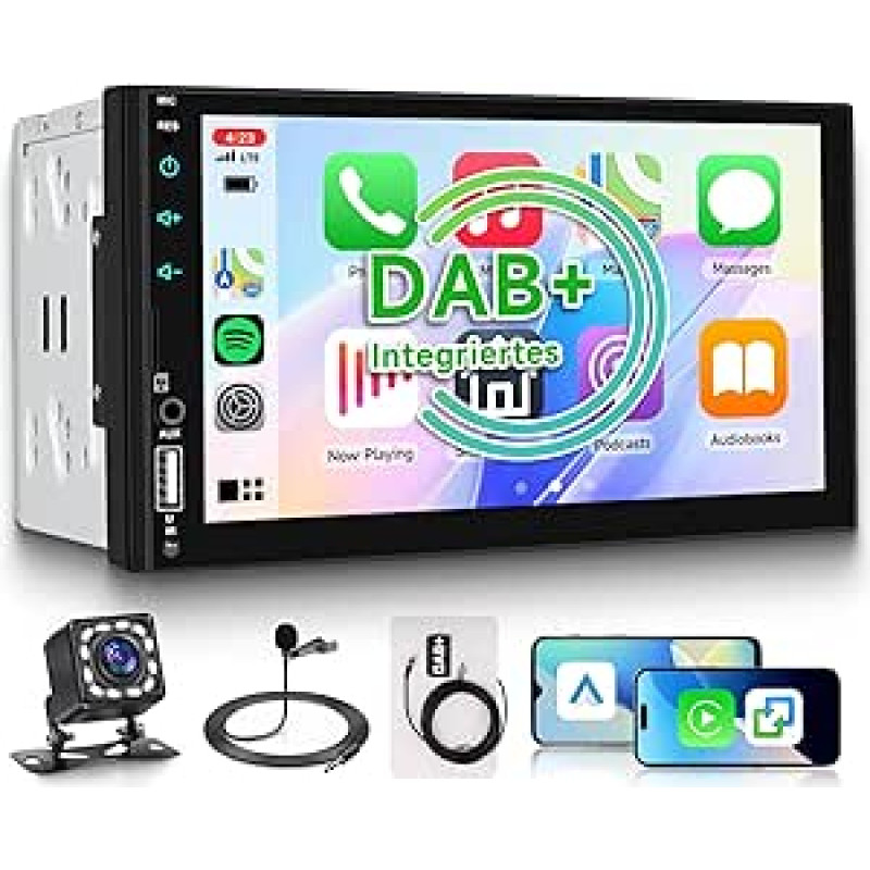 DAB/DAB+ Double DIN automobilinis radijas su belaidžiu 