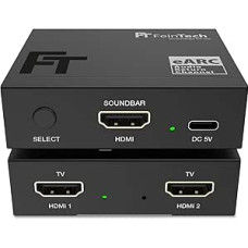 FeinTech AX420 HDMI eARC Switch 2 TV x 1 Soundbar - Use Your Soundbar on 2 Displays