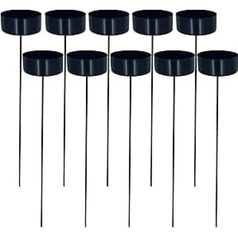 MIJOMA 10 žvakidžių laikiklių rinkinys, metaliniai lipdiniai arbatžolėms laikyti, skirti advento vainikui, kalėdiniam vainikui, 20 cm ilgio, skirti iki 40 mm skersmens žvakėms ir arbatžolėms, puiki stalo puošmena