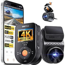 VANTRUE S1 Pro Max 4K + 2.5K STARVIS 2 Dash Cam Car Front Rear 5G WLAN PlatePix AI Dash Cam GPS 360° HDR Buffer Parking Monitoring Car Camera, LTE Optional, Voice Command, Privacy Remodi, 1TB Max