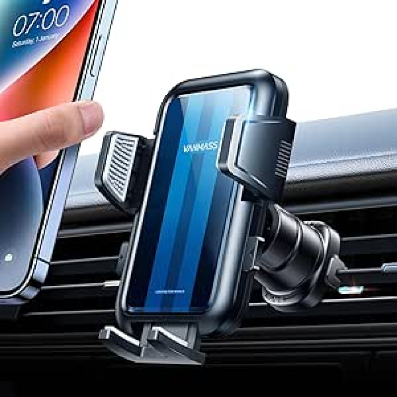 VANMASS Mobiliojo telefono laikiklis Automobilinis ventiliacijos 【2025 Stipriausias ventiliacijos kablys】Mobiliojo telefono laikiklis Automobilinis karinės klasės automobilinis mobiliojo telefono laikiklis Universalus automobilinis laikiklis iPhone 17 Pro