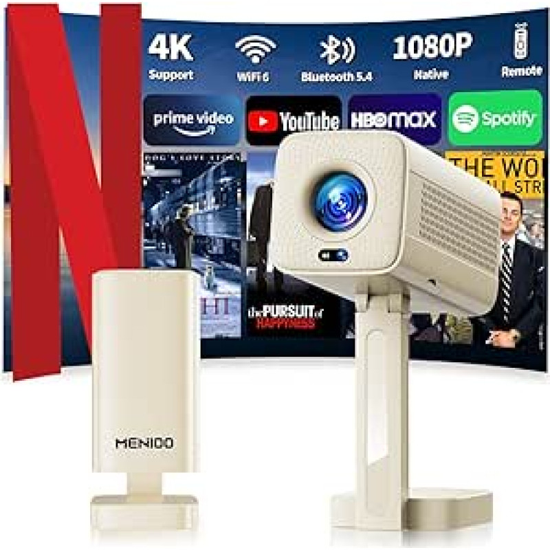 Išmanusis projektorius su automatinio fokusavimo ir posūkio kampu bei 90° pasukimo funkcija, nešiojamasis projektorius su 