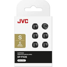 JVC silikoniniai ausinių įklotai ausinėms 6 rinkiniai, universalaus dydžio, 2 spalvų ir 3 dydžių EP-FX2S-B (juodi)