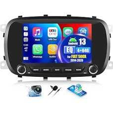 OiLiehu 4G + 64G Android 13 CarPlay Android automobilinis radijas Fiat 500X 2014-2020 m. automobilinis radijas su 7 colių ekranu su EQ/Bluetooth/Mirror Link/SWC/FM/RDS/WiFi/GPS/ galinio vaizdo kamera
