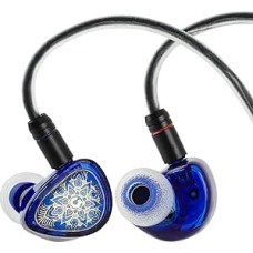 LINSOUL TANGZU Wan'er S.G II In-Ear Monitor, HiFi Wired Earphones, 10 mm Dynamic Driver PET Membrane Gaming Headphones with 2-Pin Removable OFC Cable (Blue, Type-C, Mic)