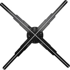 3D holograminis ventiliatorius, 17,7 colių 3D holograminis projektorius su 510 LED šviesos karoliukų, 4 mentės, LED ventiliatoriaus ekrano reklamos mašina parduotuvių ženklams, barams, kazino, vakarėliams, renginiams, juoda