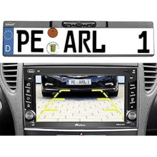 Lescars Rear View Camera: Radio Reversing Camera in Licence Plate Holder for Car Radio Connection (Rearview Camera Radio)