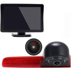 Brake Light Camera Waterproof Night Vision Reversing Camera Transporter Reversing System + 7 Inch LCD Monitor for VW T5 T6 from 2010 Retrofit in 3rd Brake Light Caravelle Multivan Van