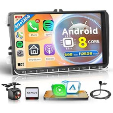 6G + 128G 8 branduolių Android automobilinis radijas VW Golf 5 6 Passat Polo Tiguan Touran Caddy Skoda Seat 9 colių automobilinis radijas Belaidis Carplay Android automobilinė GPS navigacija WiFi Mirror Link Bluetooth FM/RDS/DSP