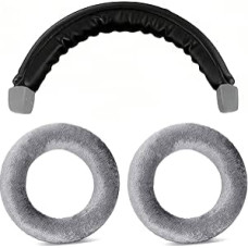 Defean Ersatz-Kissen-Set, 2-in-1-Ohrpolster und Kopfbügel, kompatibel mit Beyerdynamic DT770/DT770M/DT770Pro/DT770 Pro HT/DT790/DT797/DT880/DT880 Pro/DT880 Pro Kopfhörer (Silber)