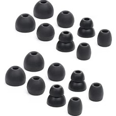 8 Pairs Replacement Earplugs for Beats Powerbeats Pro - 3 Sizes + Double Layer Silicone Non-Slip & Comfortable, Fits Charging Case (Black)