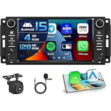4+128G Automobilinis radijo imtuvas Jeep Wrangler Radio 2007-2018 Android 15 su 7 colių vidiniu ekranu Palaiko Wireless Carplay ir Android Car Mirror Link Radio FM/RDS GPS WiFi BT SWC