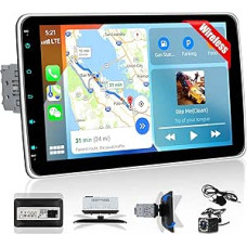 CAMECHO automobilinis radijas su IPS ekranu, 10 colių 1 DIN 