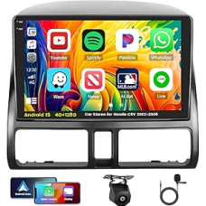 [4G + 128G] Inefala Android 15 automobilinis radijas Honda CRV 2002-2006 su belaidžiu Carplay Android, 9 colių jutiklinio ekrano radijas su GPS WiFi RDS/FM Bluetooth EQ SWC atbulinės eigos kamera Mikrofonas