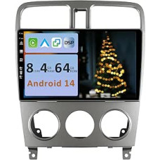 [4GB + 64GB] Android 14 automobilinis radijas Subaru Forester SG (2002-2008)-2 DIN [Integruotas belaidis CarPlay/Android Car/DSP/GPS]-9 colių IPS 2.5D kamera + MIC-DAB/Steering Wheel Control/360 kamera