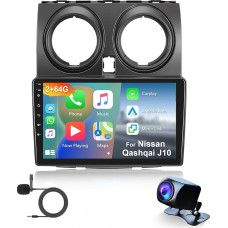 Hodozzy 2GB+64GB Autoradio für Nissan Qashqai J10 2006-2016 Carplay Wireless Android Auto, Android 9 Zoll Touchscreen Bildschirm mit Navi WiFi Bluetooth Mirrorlink HiFi FM RDS Canbus Rückfahrkamera