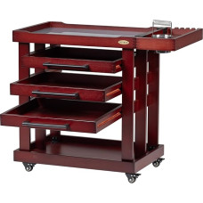 MEEDEN Meno reikmenų riedanti lentyna su ratukais: 5 sluoksnių storio knygų medžio amatų vežimėlis su 3 stalčiais - laikymo vežimėlis studijos galerijoms - gilus riešutmedis