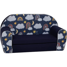 Delsit Kindersofa zum Ausklappen mit Schlaffunktion - Kinder Sofa mit Schaumstofffüllung - Sofa Kinder mit Abnehmbarem Bezug - Kindermöbel Kindersofa Mädchen & Jungen- 9 Monate bis 4 Jahre - DT2-23087
