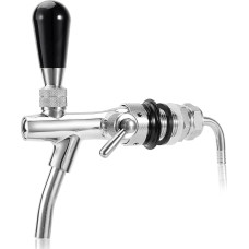 G5/8 reguliuojamas alaus čiaupas, reguliuojamas alaus čiaupas, nerūdijantis plienas, alaus srauto reguliatorius, chromuotas velenas, alaus čiaupas namams, alui, barui, restoranams