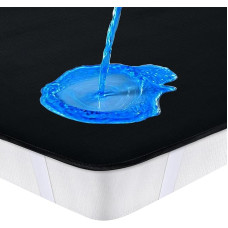 Čiužinio apsauga 200 x 200 cm Vandeniui atspari juoda nelaikymo paklodė Skalbiamas lovos padas, atsparus vandeniui, skirtas vaikams - vandeniui atsparus čiužinio viršutinis sluoksnis