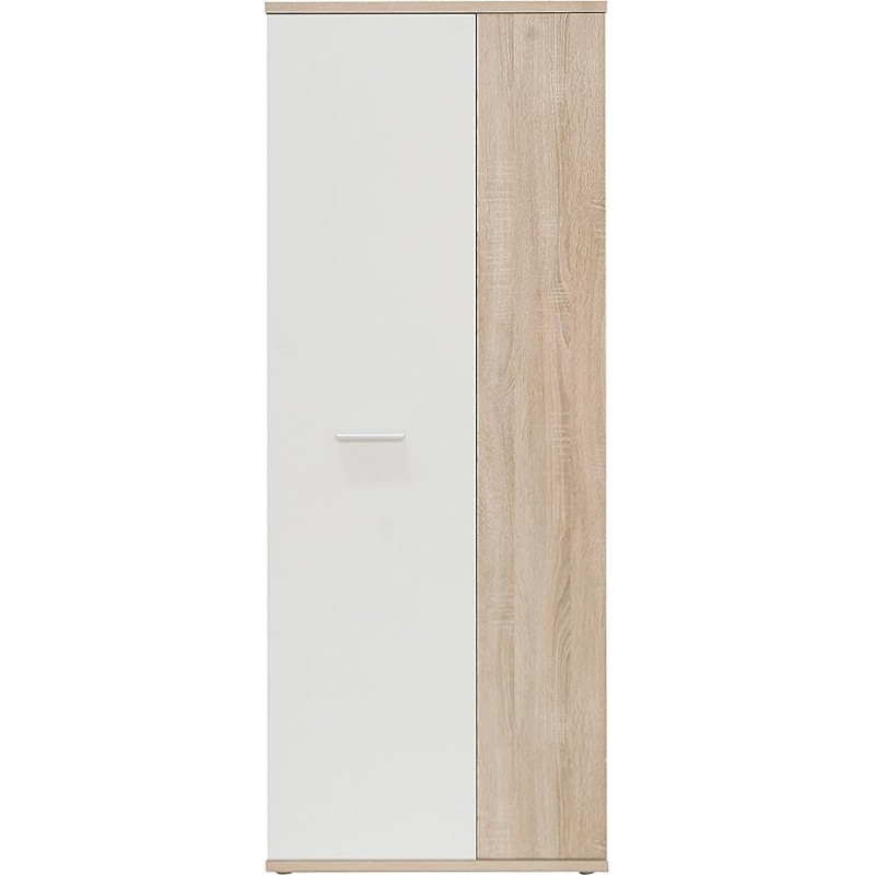 FORTE Net106 Universali spintelė su 2 durimis, kompozitinė mediena, Sonoma ąžuolas ir balta spalva, 68,90 x 34,79 x 179,1 cm