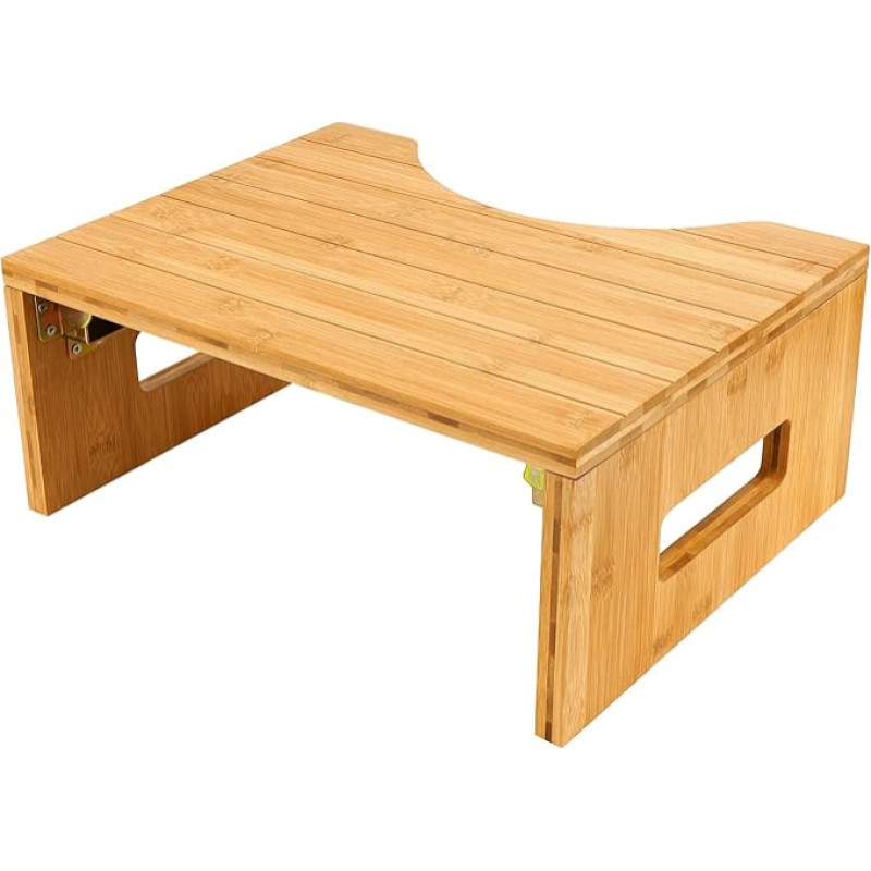 Bambuko tualeto taburetė Sulankstomas puodynės taburetė vonios kambariui Medžio anglies taburetė suaugusiesiems Nešiojama ir neslidi