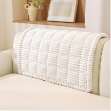 Armrest Covers, Armrest Protector, Non-Slip Arm Caps for L Shape Sofa Protector, Chaise Longue, Corner Sofa, 2-Seater Protective Covers, Living Room, Armchair, Dogs, Pets, Dark Grey, 90 x 90 cm