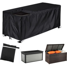 Lauko denio dėžės dangtis su užtrauktuku, vandeniui atsparus 420D Oksfordo dangtis, apsauginis dangtis nuo UV spindulių, stačiakampis (juodas, M:130 x 60 x 71 cm)