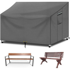 RICHIE Bench Covers Waterproof 3 Seater with Air Vent Windproof UV Protection Tear Resistant Durable 600D Oxford Fabric and PVC Lining Sofa Cover (163x66x63/89cm), Grey