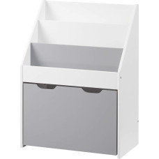 WOLTU Vaikų lentyna, knygų spinta vaikams, žaislų lentyna, 3 lentynos, daiktadėžė su ratukais, vaikiška stovinti lentyna, pagaminta iš medžio, universalus vaikų kambario organizatorius