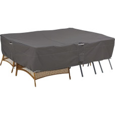 Classic Accessories Ravenna All Purpose Garden Furniture Cover, Tear-Resistant Material with Vents, Protection from All Weather Conditions, Dark Taupe/Mushroom/Espresso (355 x 178 x 76 cm, X-LARGE)