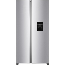 PKM SBS444DIXWD Kombinuotas šaldytuvas-šaldiklis | Side by Side | Inox dizainas | 288 litrų šaldymo talpa | 148 litrų šaldymo talpa | D energinio efektyvumo klasė | Vandens rezervuaras | Greito užšaldymo režimas | Durų signalizacija |