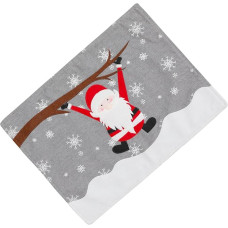 Generisch Weihnachts Tischset aus Stoff mit Besticktem Schneeflocken und Weihnachtsmannmotiv Tischunterlage für Esszimmer Langlebig und Schützend Weihnachtsdeko für Festtage