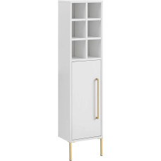 Schildmeyer Gloria Highboard 148429, White/Gold, 130.6 x 30.4 x 21.8 cm